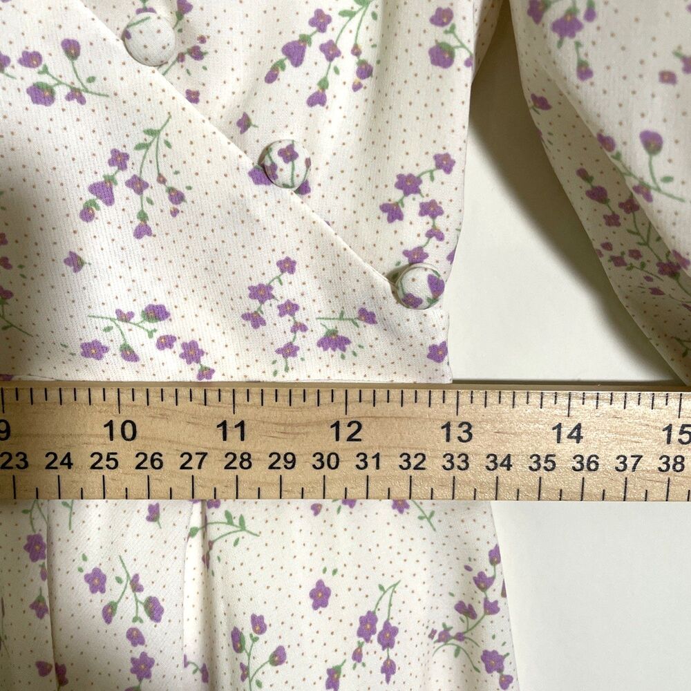 Quanta Du Soleil De Paris Women’s Monique Cream Floral Dress Size 34 XS Coquette View 6